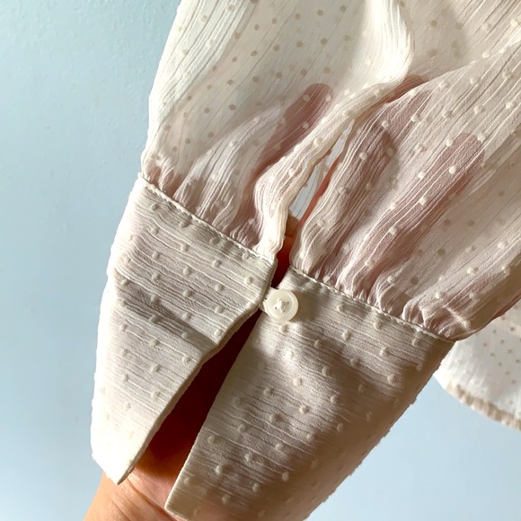 *2/$40* Banana Republic sheer dotted blouse size S - Picture 3 of 4